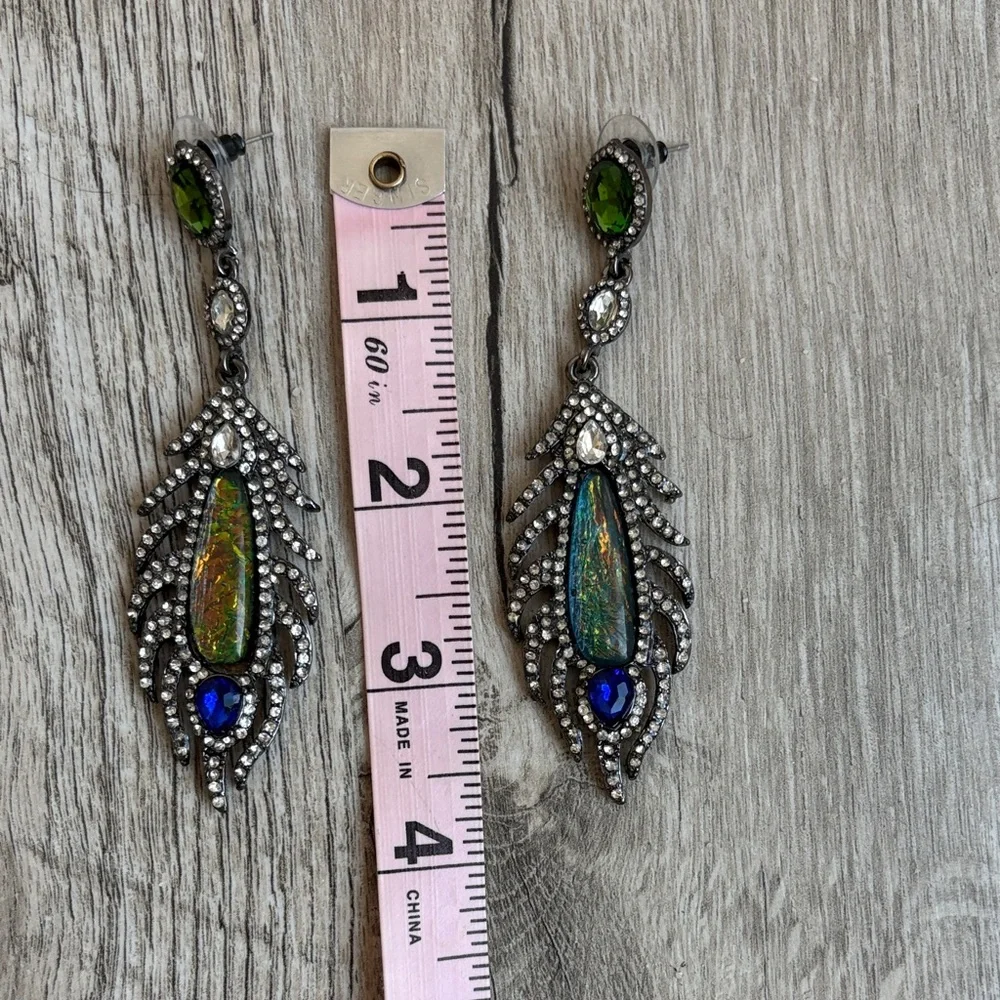 3/$15! Elegant Silver Crystal Blue Drop Earrings